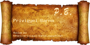 Privigyei Barna névjegykártya